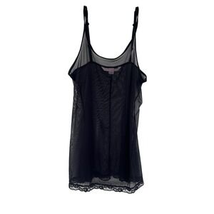Victoria's Secret Camisole Women S Black Sheer Mesh Lace Trim Vintage Y2K Goth